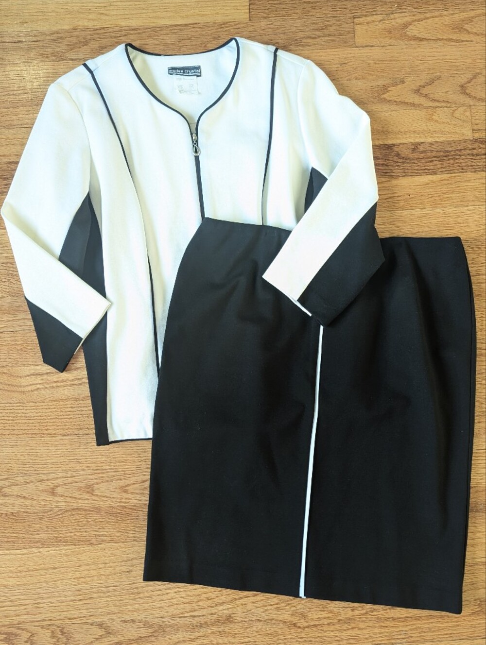 Black and White Set, Jacket & Skirt Size 14